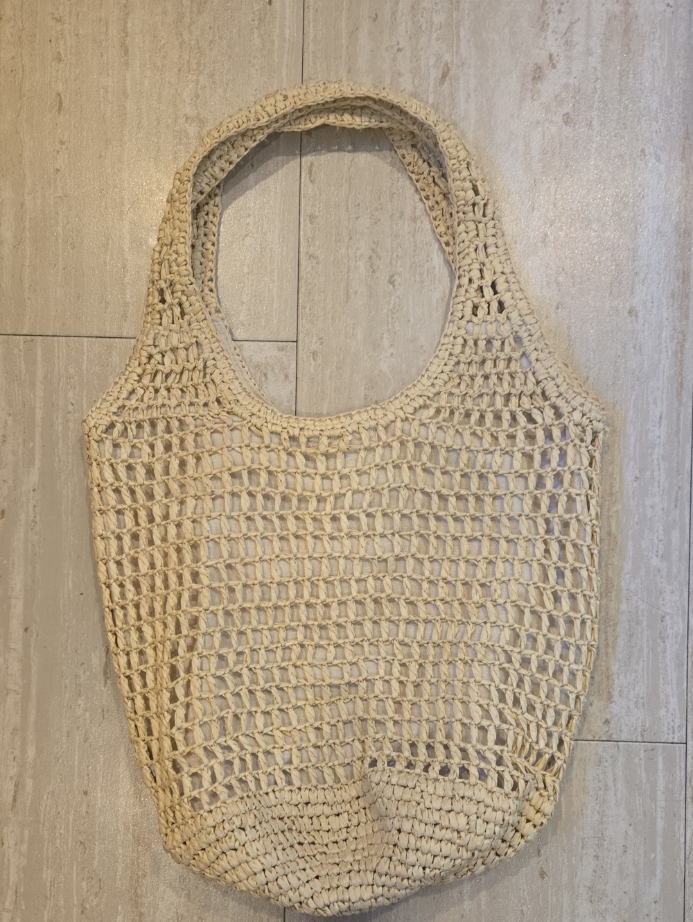 Haute Hippie Natural Woven Lined  Shoulder Bag